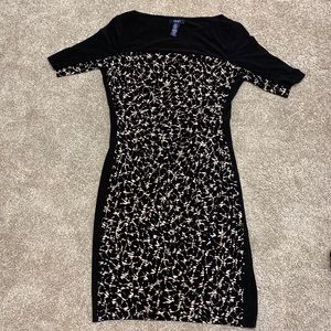 Chaps black & white dress